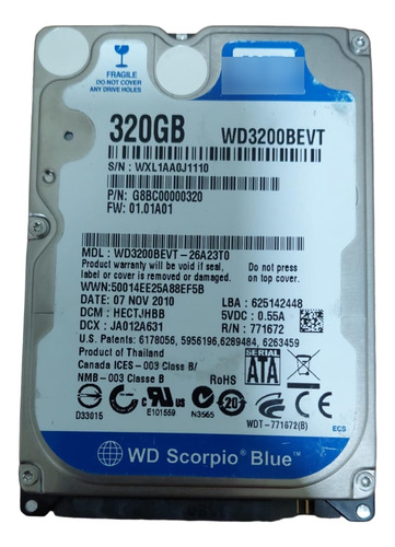 Disco Duro Western Digital Wd Scorpio Blue Wd3200bevt 320gb