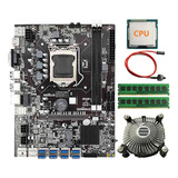 Placa Base Minera B75 Btc Con Cpu Aleatoria+ventilador+2x8g