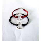 Pulsera Par De Aros Personalizados Pareja Plata Ley 925