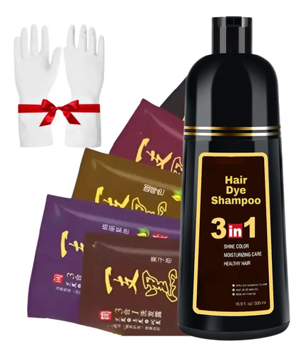 Shampoo Tinte Instantáneo Cubre Canas Natural + 10 Sobres
