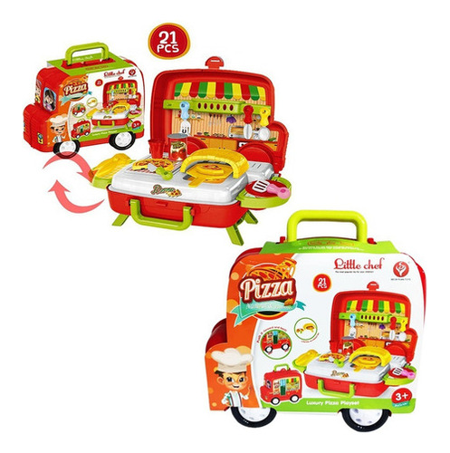 Set Cocina Pizza Bus  Carro Comidas Rapida