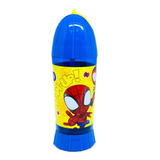 Vaso Botella Toma Jugo Bombilla Para Niño Spiderman Spidy