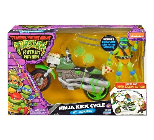 Tortugas Ninja: Caos Mutante, Motocicleta C/figura Leonardo