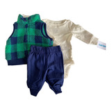 Carters Trio Chaleco Polar Recien Nacido Varon Bodu Pantalon