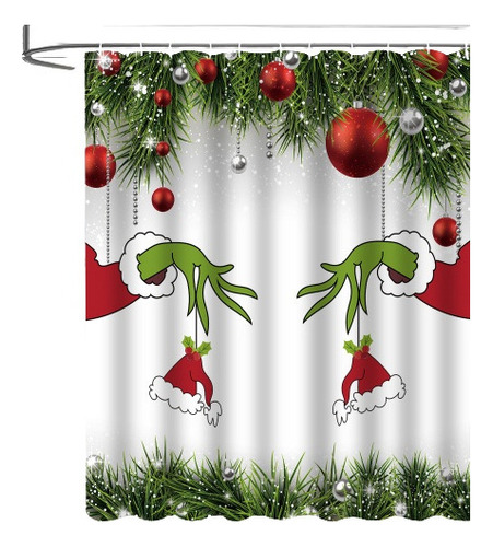 Tika Cortinas De Baño Navideñas Grinch Para Decoración Del