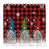 Funnytree Christmas Gnomes Juego De Cortinas De Ducha Con Ga