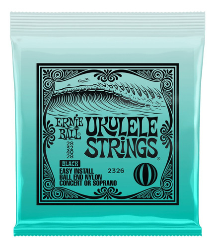 Cuerda Para Ukelele Ernie Ball Negras Ball End Nylon 2326