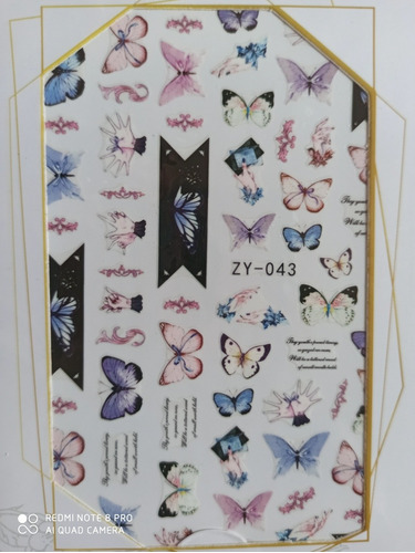 Stiker De Uñas Mariposa 043 Decoracion De Uñas 