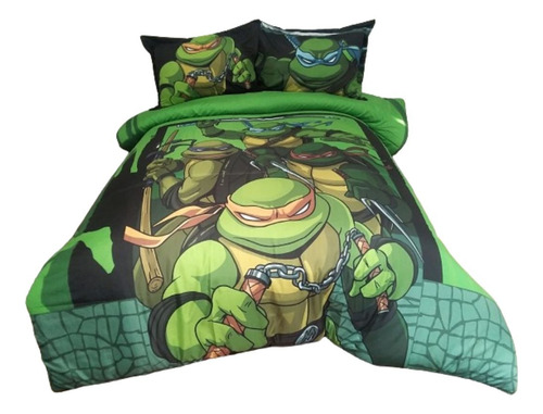 Cubrelecho Acolchado Infantil Tortugas Ninja