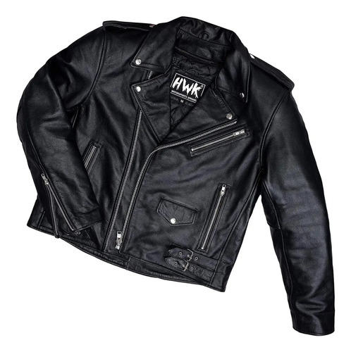 Chaqueta De Motociclista De Cuero Hwk Talla L Ver Desp. Foto 5