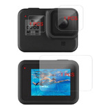 Conjunto Película Vidro Lente Tela Lcd Gopro Hero 8 Black