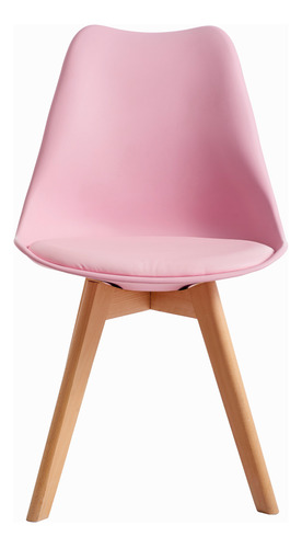 Silla Estilo Eames Acojinada Para Comedor Varios Colores