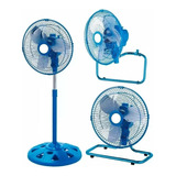 Ventilador 3 En 1 Mini Pared Piso Pie Hytoshy 10´ Pulgad 65w Color De La Estructura Celeste Frecuencia 50hz Cantidad De Aspas 3 Color De Las Aspas Plateado Diámetro 28 Cm Material De Las Aspas Acero