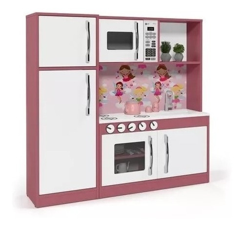 Mini Cozinha Infantil Completa Refrigerador Moderna Em Mdf