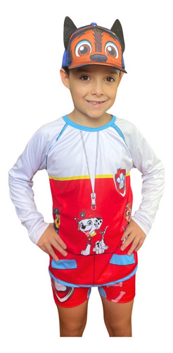 Kit Sunga Infantil + Camisa Uv + Boné Proteção Solar Praia 