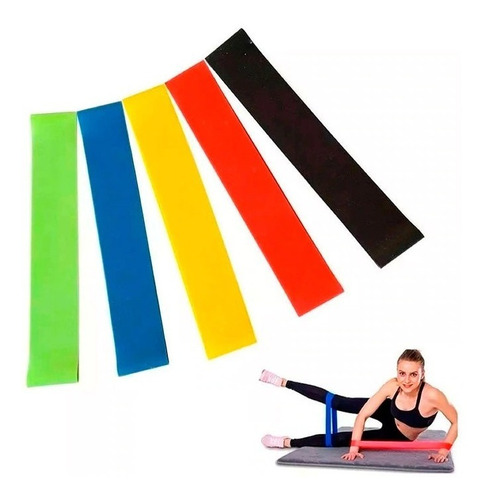 Set 5 Bandas Elasticas Ejercicio Fitness Funcional Gimnasia