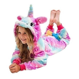 Pijama Y Disfraz Enterito Polar Niña Unicornio Estrella