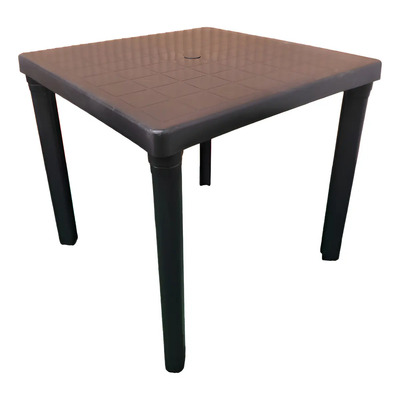 Mesa De Plastico Cuadrada Reforzada 80 Cm Jardin Negra Pk Color Negro | Envío gratis
