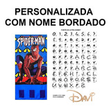 Toalha Banho Homem Aranha City Personalizada Nome Bordado