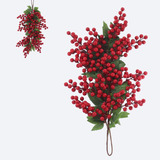  Arranjo Folhas Berry Natalino P/ Decoração Arvore De Natal
