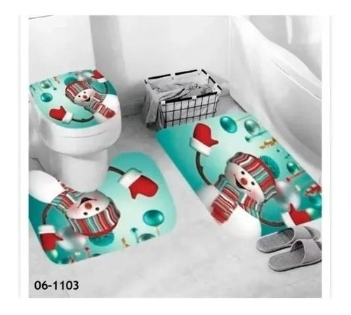 Set De Baño 3 Piezas Diseños Navideño