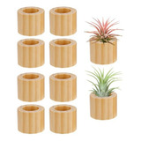 Juego De 8 Porta Tillandsias De Madera - Decoración Rústica 