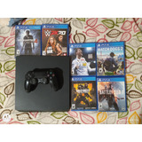 Play Station 4 Slim 1tb Fifa 19 + 5 Video Juegos 