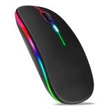 Mouse Sem Fio Recarregável Wireles Optico Led Rgb Ergonômico