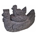 Molcajete Artesanal Figura Gallina Piedra Volcánica 16 Pulga