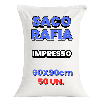 Kit 50 Sacos Rafia Entulho 60x90 Com Impressão Grande 50kg | MercadoLivre