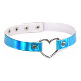 Collar Choker Gargantilla Encaje Corazón Plateado Para Mujer