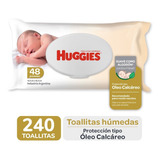 Toallas Humedas Huggies C/ Oleo Calcareo Deluxe X48 Pack X 5