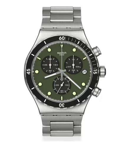 Reloj Swatch Yvs488g Back In Khaki Malla De Acero 