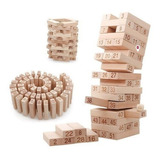 Torre Jenga 54 Bloques 4 Dados Madera Juego Niños Y Adultos