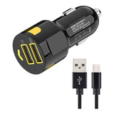 Cargador Auto Carga Rapida 3.0 Gadnic Con Cable Usb Tipo C  Color Negro