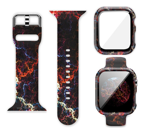 Correa De Silicona Y Funda Para Apple Watch Pulsera De Color