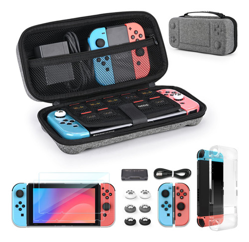 Younik 14-in-1 Switch Case Accessories Bundle, Large Carryin