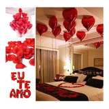 Kit 1.000 Pétala De Rosas + 10 Balões Coração + Eu Te Amo
