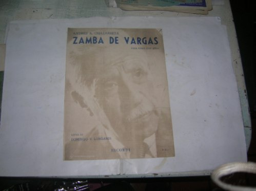 Partitura 1964 Zamba De Vargas A.a. Chazarreta D.lombardi