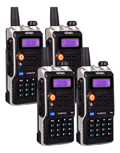 Kit 4 Rádio Comunicador Dual Band Fm 128 Ch Haiz Uvb2-plus