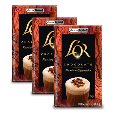 Cappuccino Solúvel Lor Chocolate Kit 3 Caixas | Frete grátis