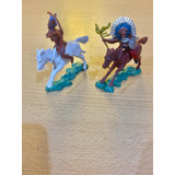 Lote De Indios A Caballo Plásticos Retro Miniaturas Años 80