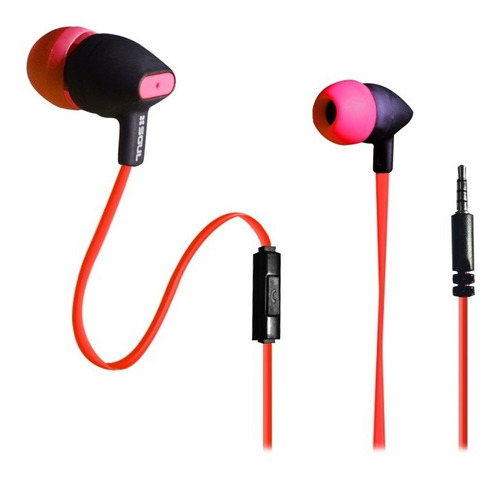 Auriculares Celular Manos Libres Soul S350 Cable Plano C/mic Color Rojo