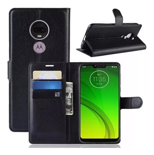 Capa Capinha Carteira Para Moto G7 G7 Plus+ 2 Pelicula Vidro