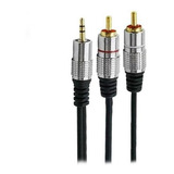 Cabo P2 Stereo X 2 Rca Macho Plug Metal Profissional 2m