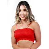 Top Faixa Com Bojo Renda Moda Blogueira