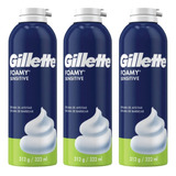 Gillette Foamy Espuma De Barba Sensitive 322ml Pack C/3