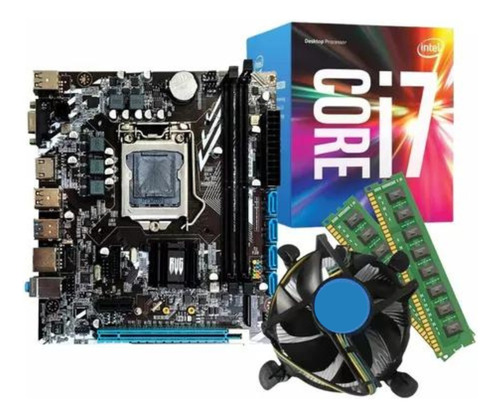 Kit Placa Mãe + Intel Core I7 6º 1151 Ram 32gb Ddr4 + Cooler