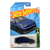 Tesla Model Y Azul Hot Wheels Tarjeta Americana