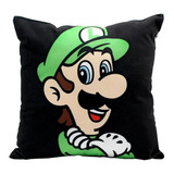 Zonacriativa Almofada 25x25 Super Mario Mario - 10064000 Cor Preto Desenho Do Tecido Luigi